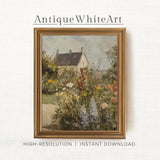 Cottage Garden Wall Art Spring Landscape Painting Print Cottagecore Decor Farmhouse A419