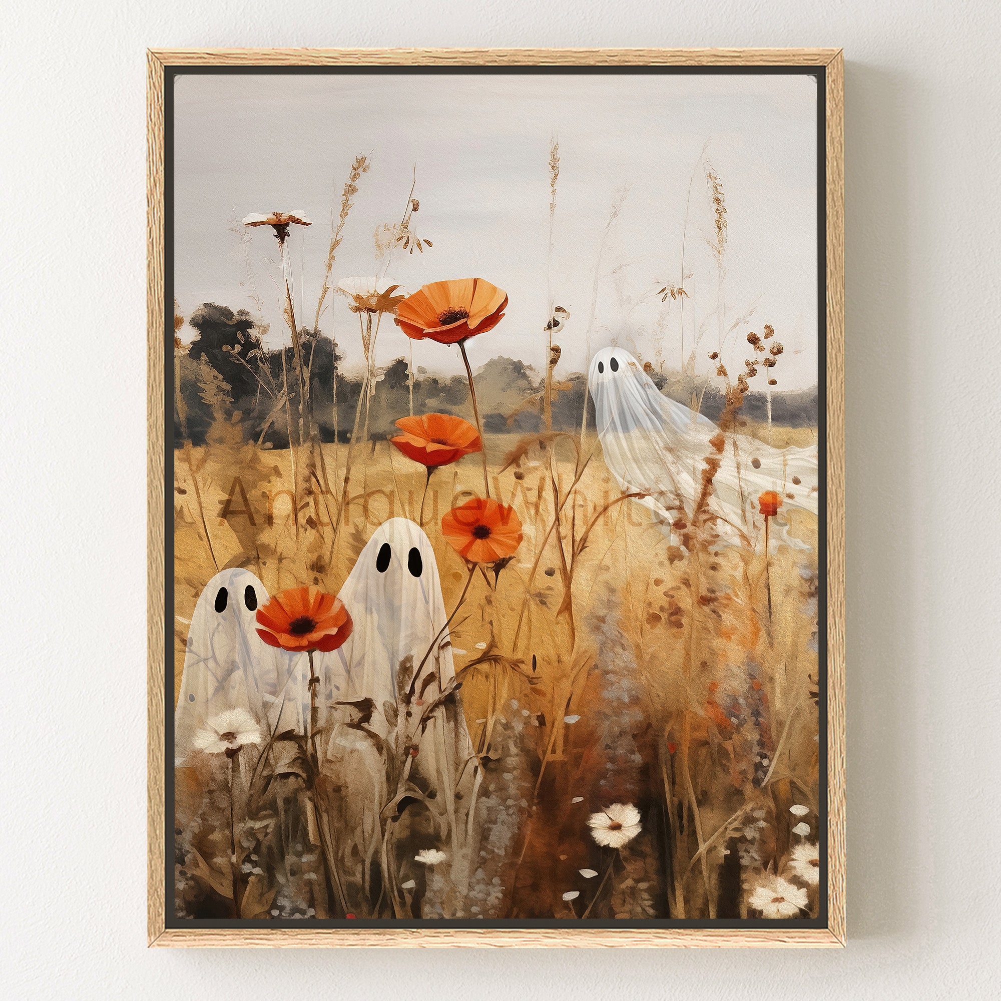 Whimsical Ghost in Wildflowers