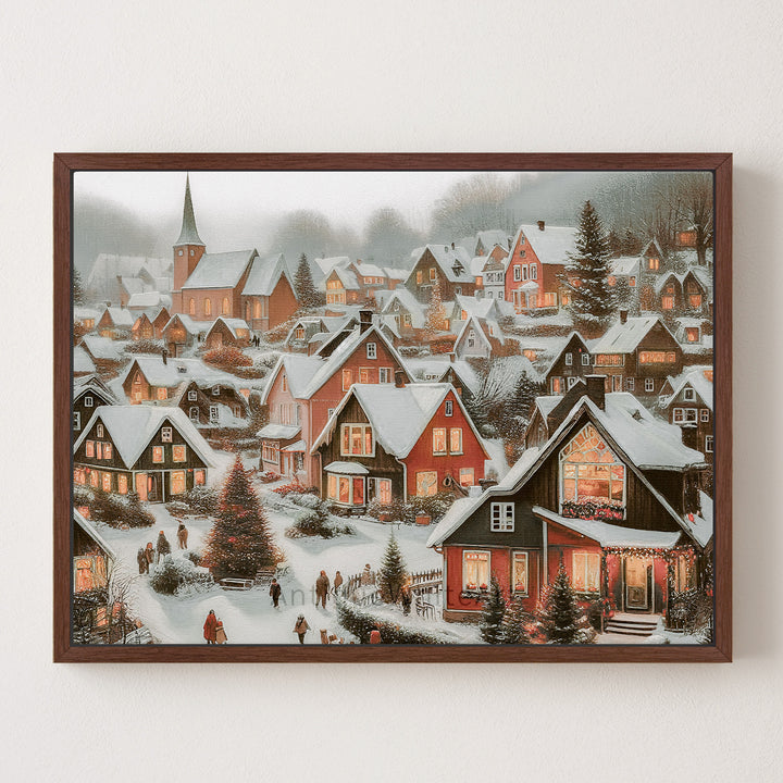 Snowy Village Lights