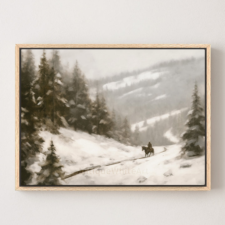 Horse Rider in a Snowy Valley