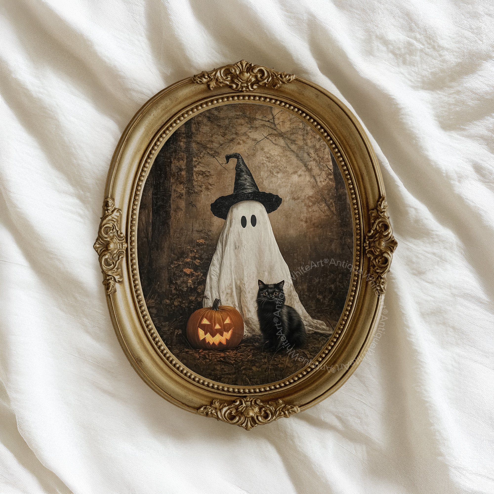 Halloween Wall Art Ghost & Black Cat | A531