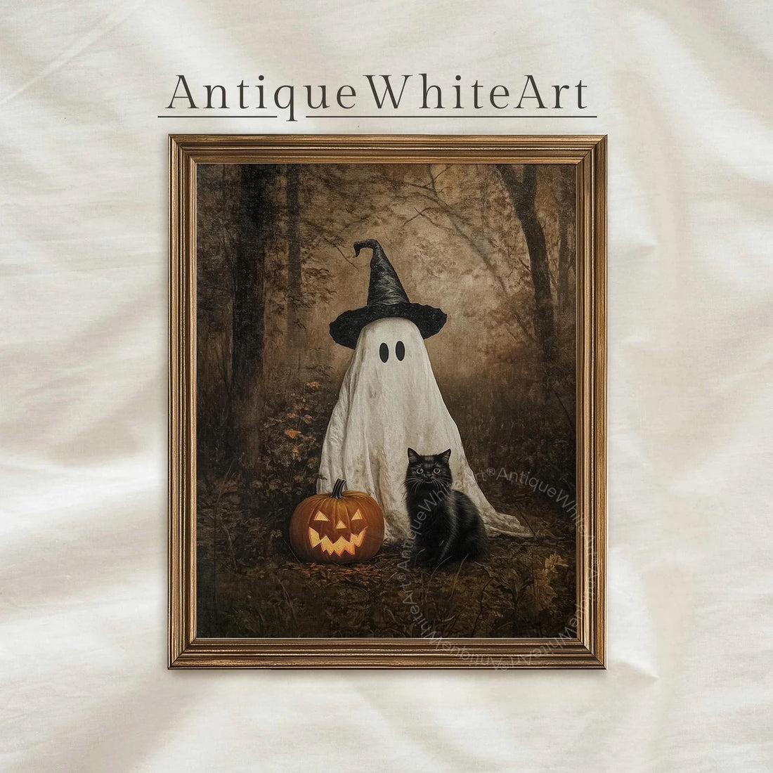 Halloween Wall Art Ghost & Black Cat | A531