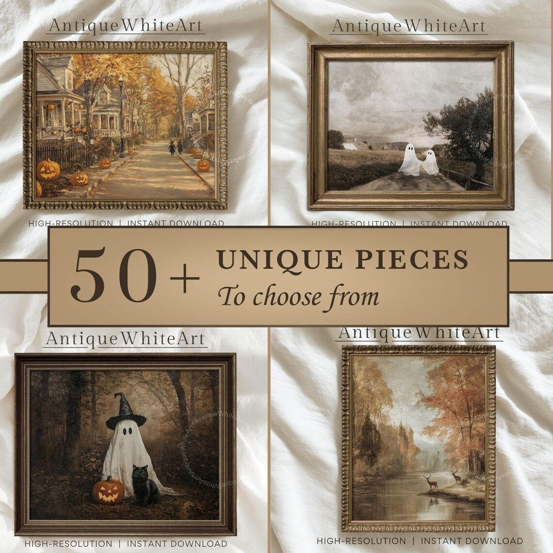 50+ Halloween & Fall Gallery Bundle, Printable Wall Art (Digital Download) | S203