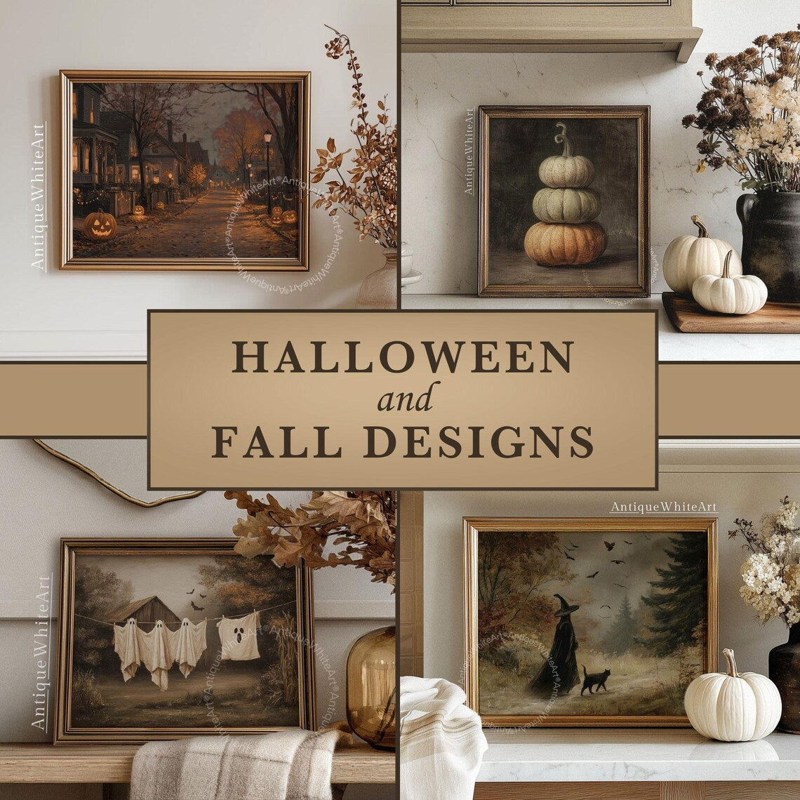 50+ Halloween & Fall Gallery Bundle, Printable Wall Art (Digital Download) | S203
