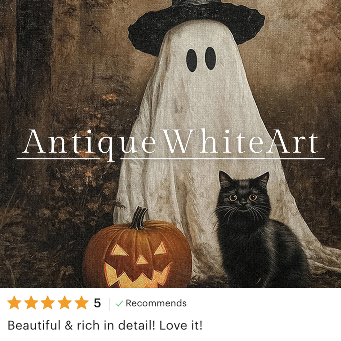 Halloween Wall Art Ghost & Black Cat | A531