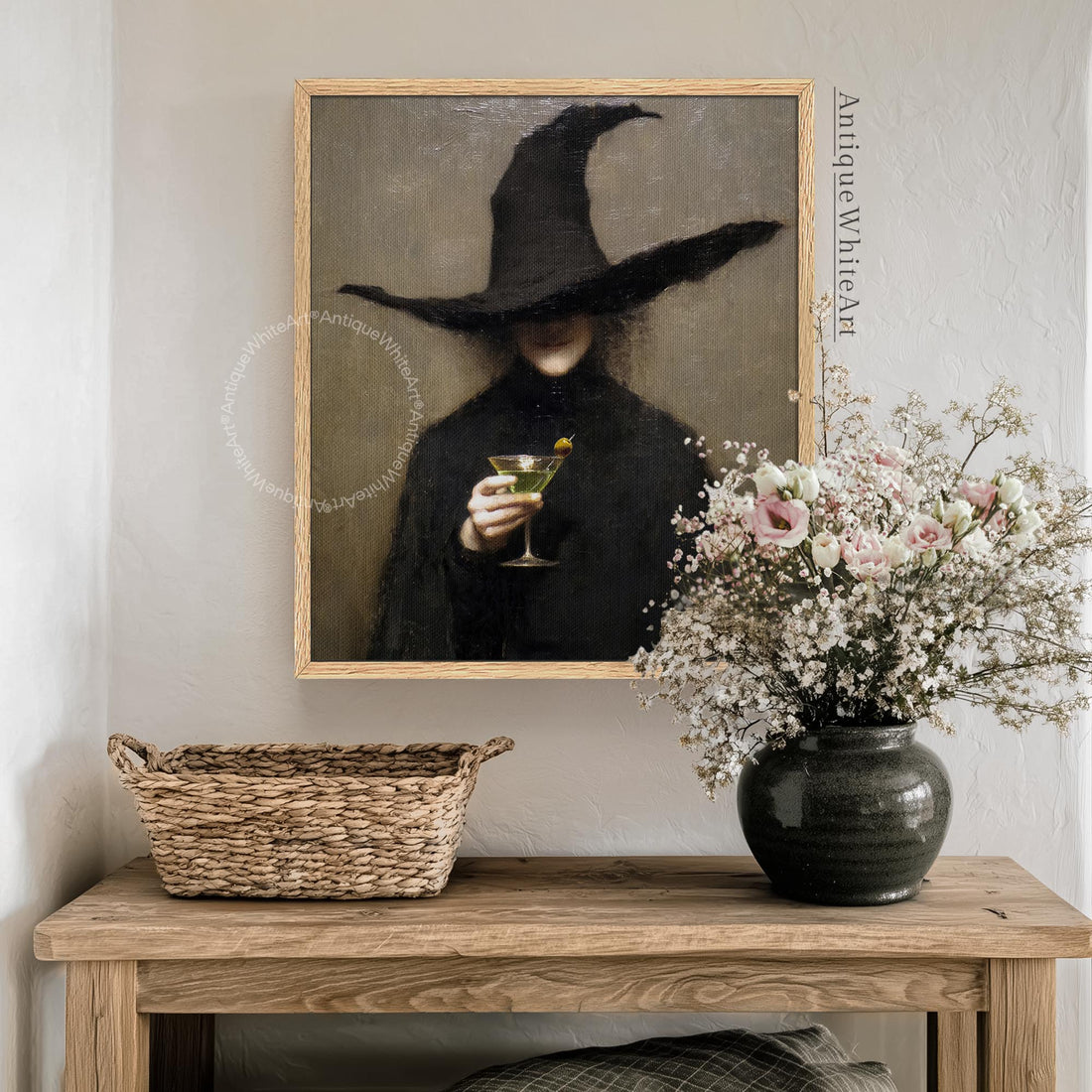 Halloween Witch With Cocktail Print | A1044