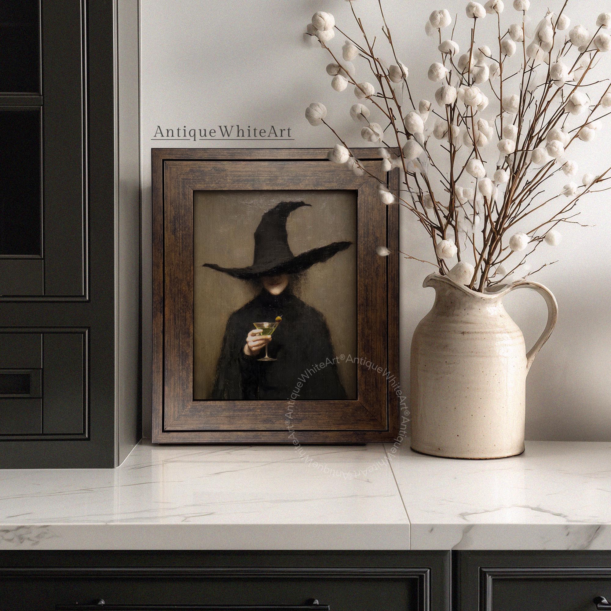 Halloween Witch With Cocktail Print | A1044