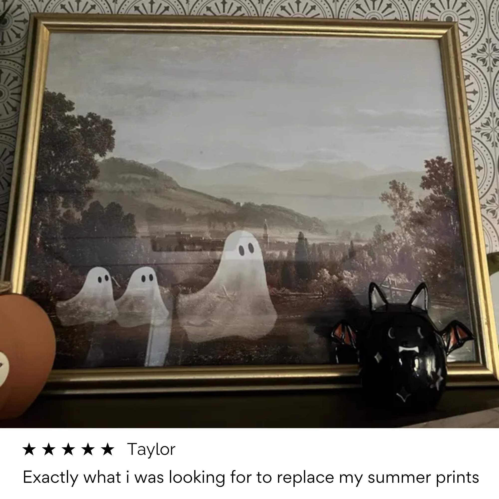 Customer review photo about print with three cute ghosts