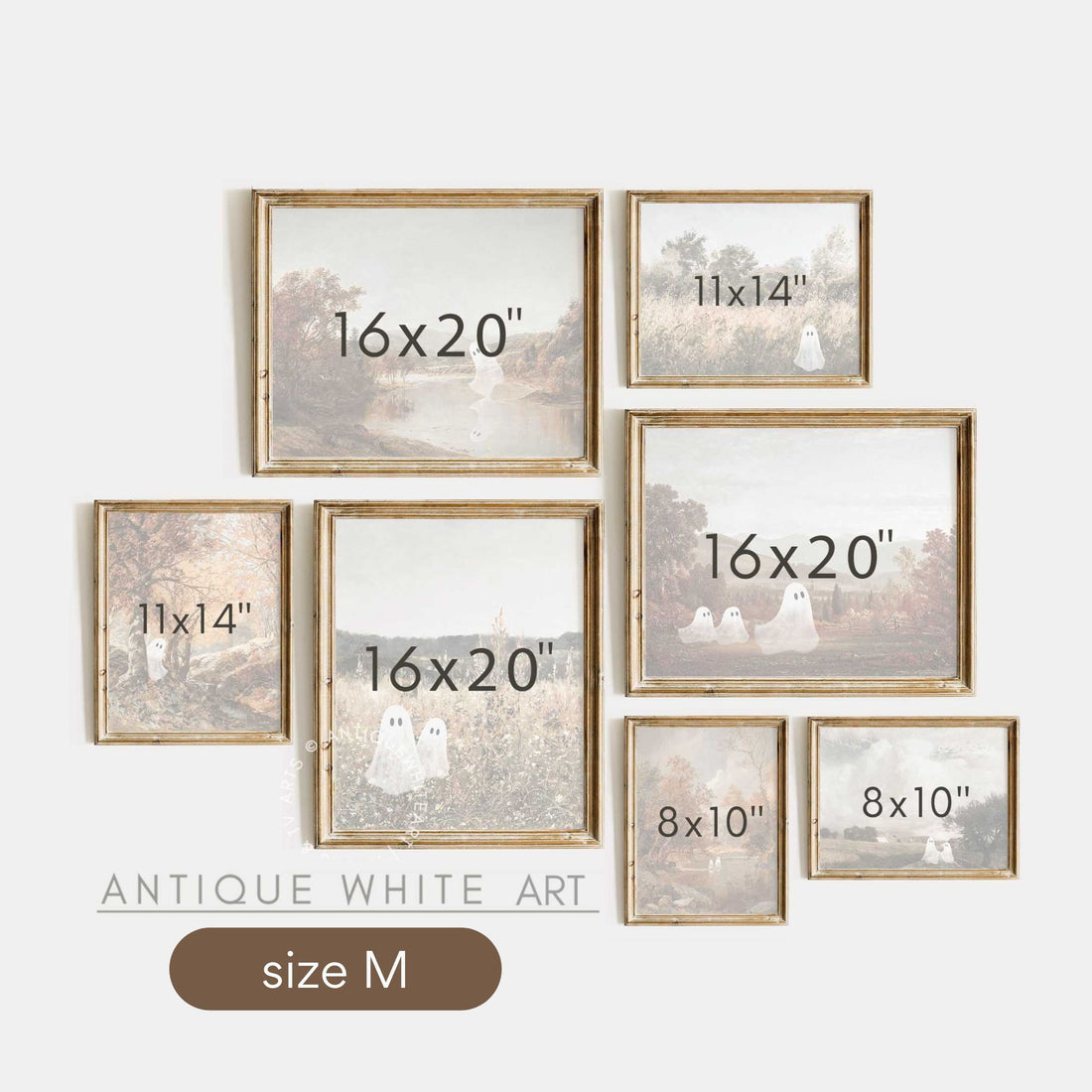 Set of 7 prints displayed in size S (from 8x10 to 16x20 inches)