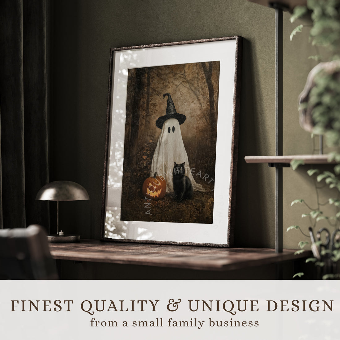 Halloween Wall Art Ghost & Black Cat | A531