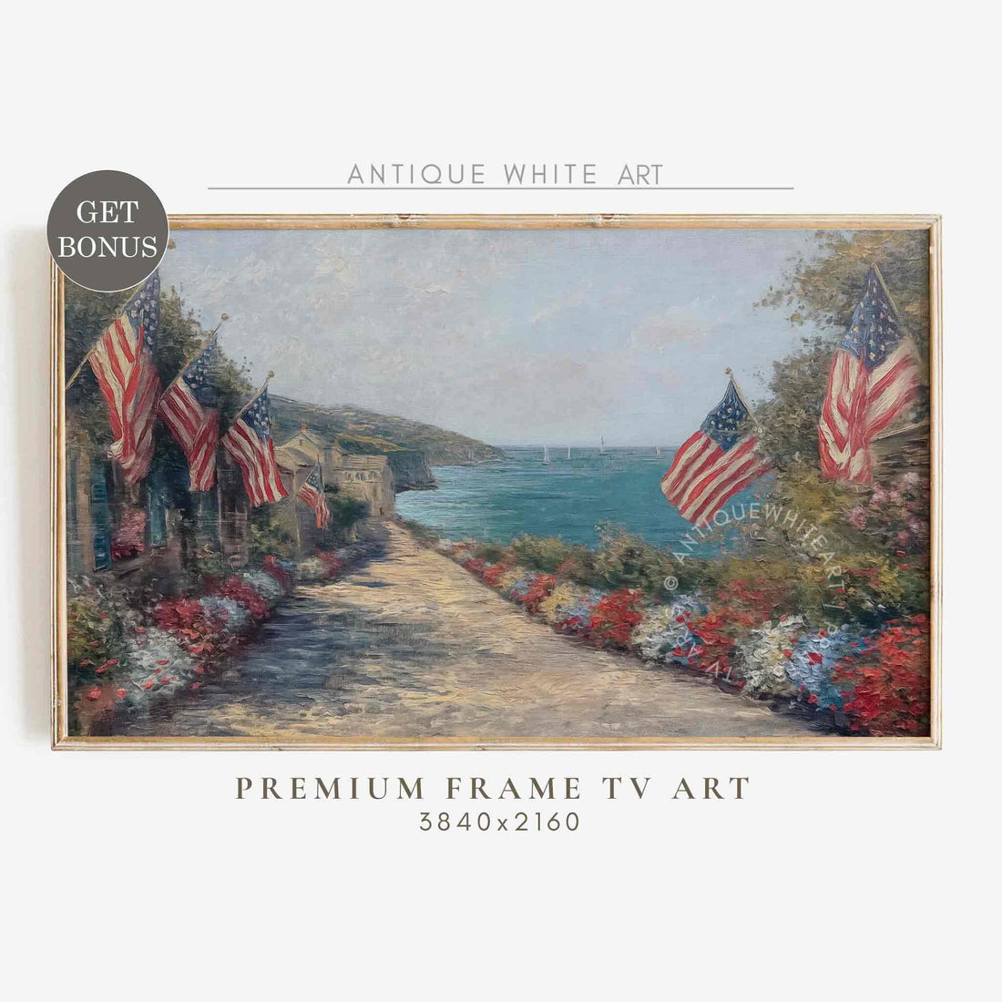 American Flags 4th of July Frame TV Art, Digital Download | TV440
