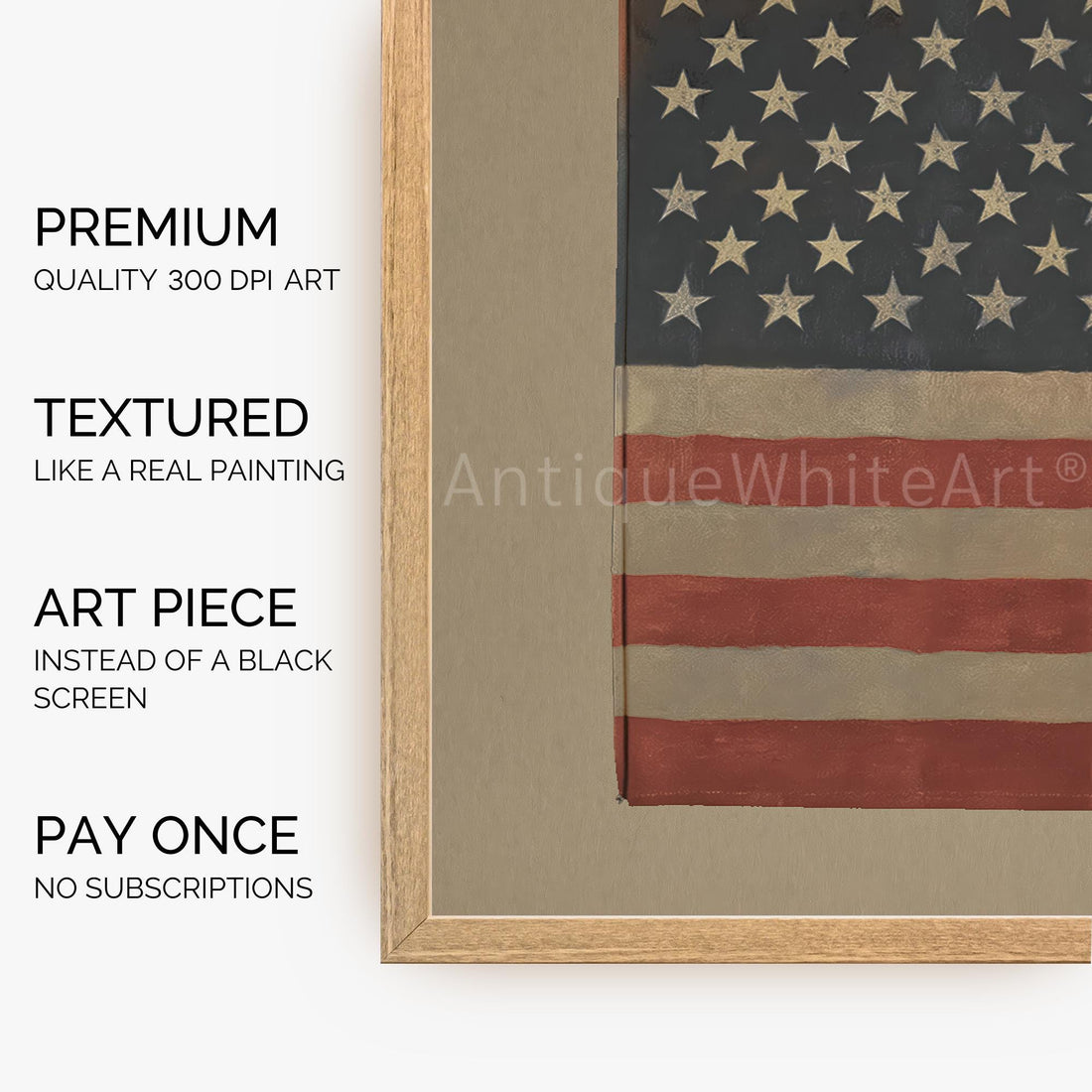 American Flag Frame TV Art, Independence Day Frame TV Art, Digital Download | TV638