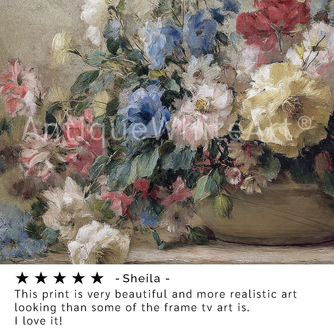 Floral 4th of July Frame TV Art, Digital Download | TV639