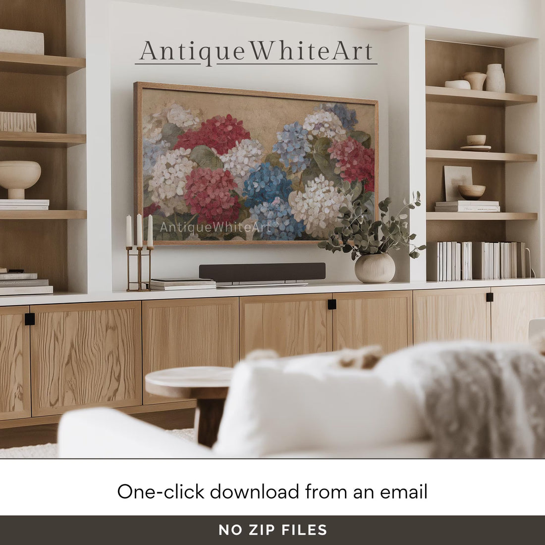 Flowers 4th of July Frame TV Art, Digital Download | TV646
