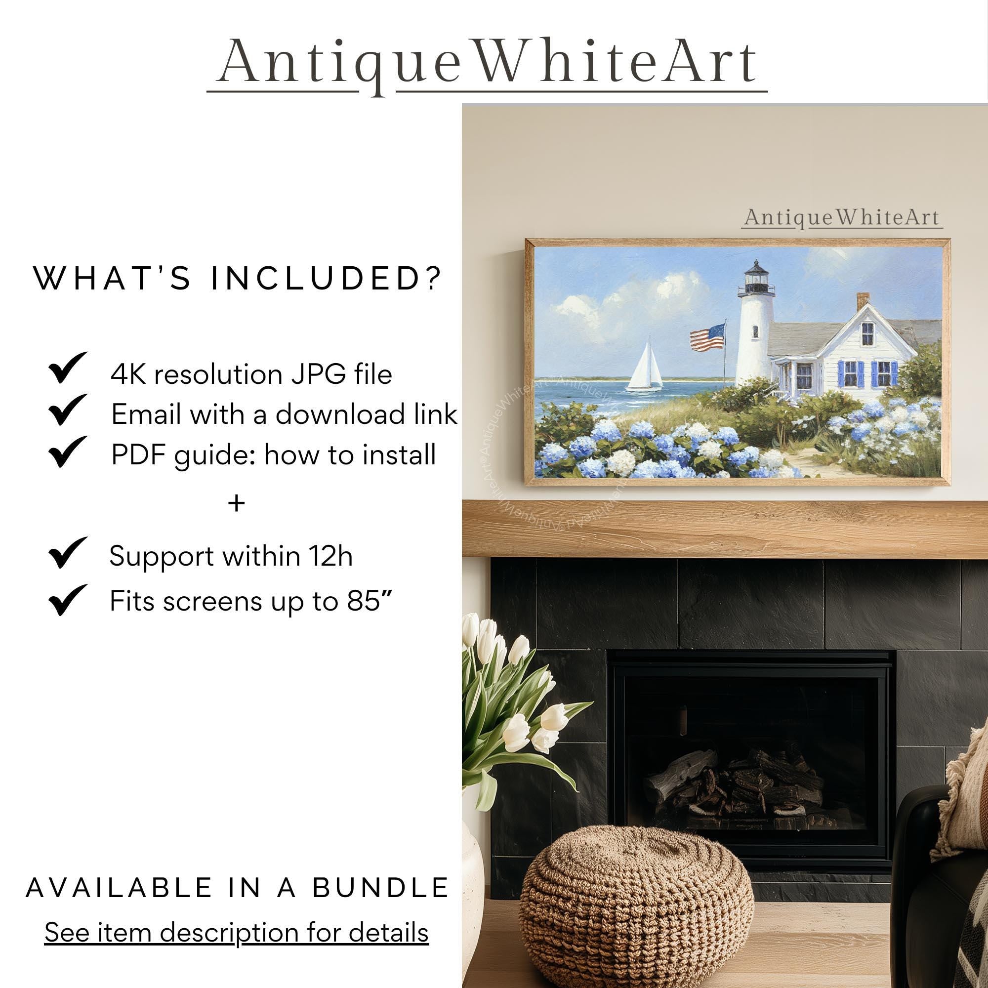 Coastal 4th Of July Frame TV Art, Digital Download | TV951