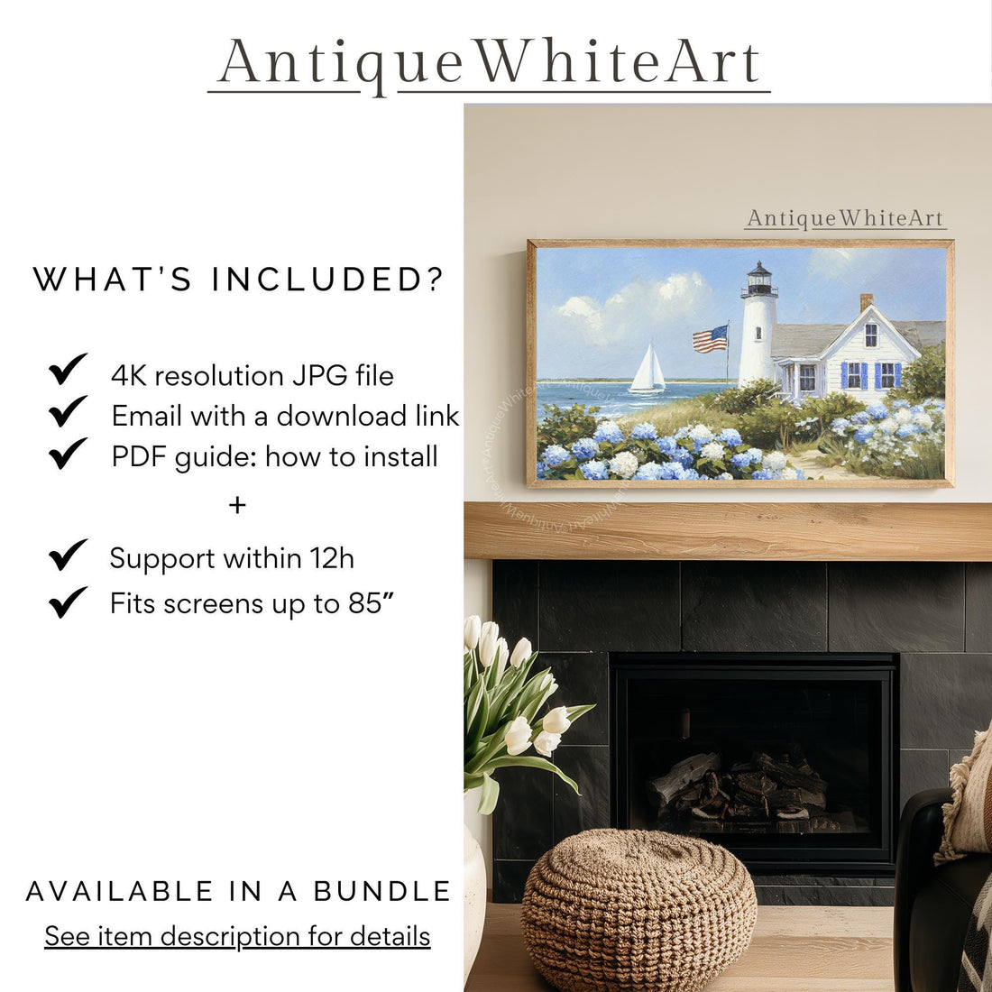 Coastal 4th Of July Frame TV Art, Digital Download | TV951