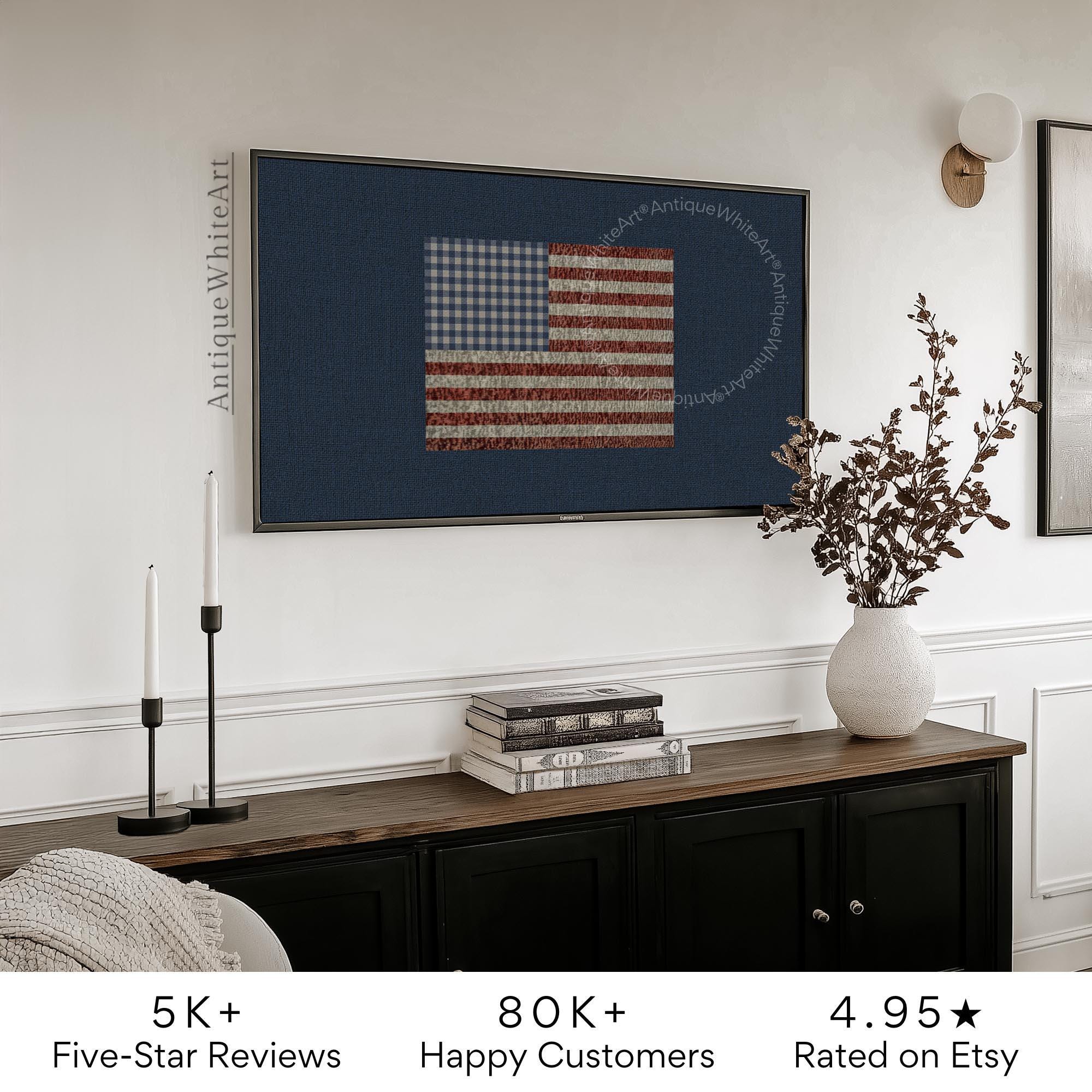 USA Flag Frame TV Art, Digital Download | TV953