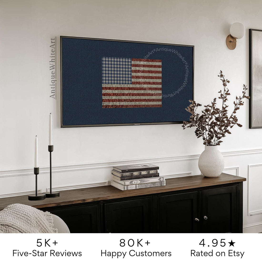 USA Flag Frame TV Art, Digital Download | TV953
