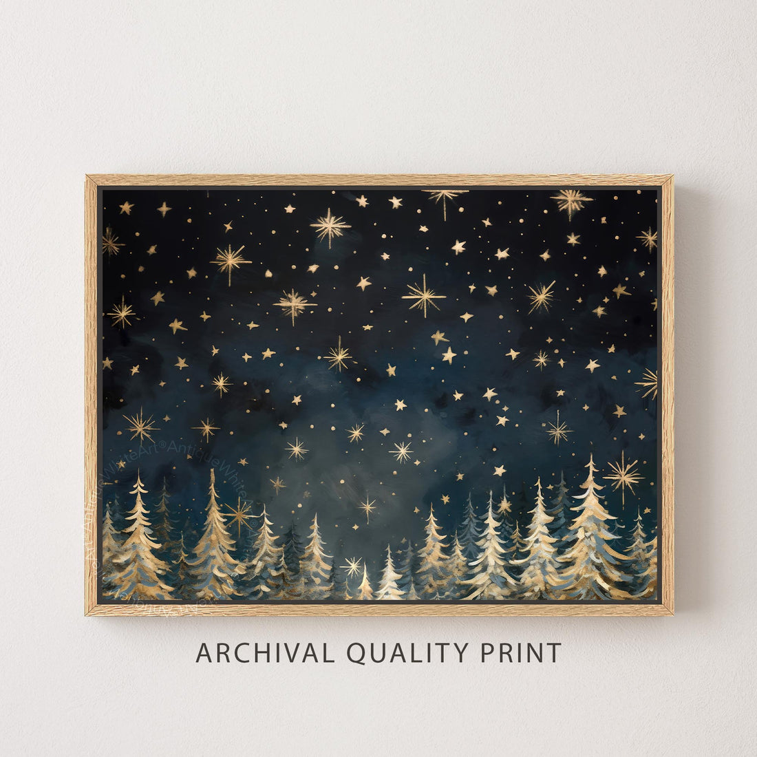 Snowy Winter Night Sky Wall Art