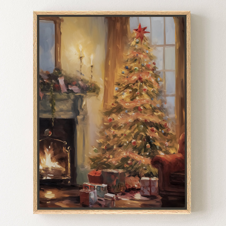 Christmas Tree by the Fireplace