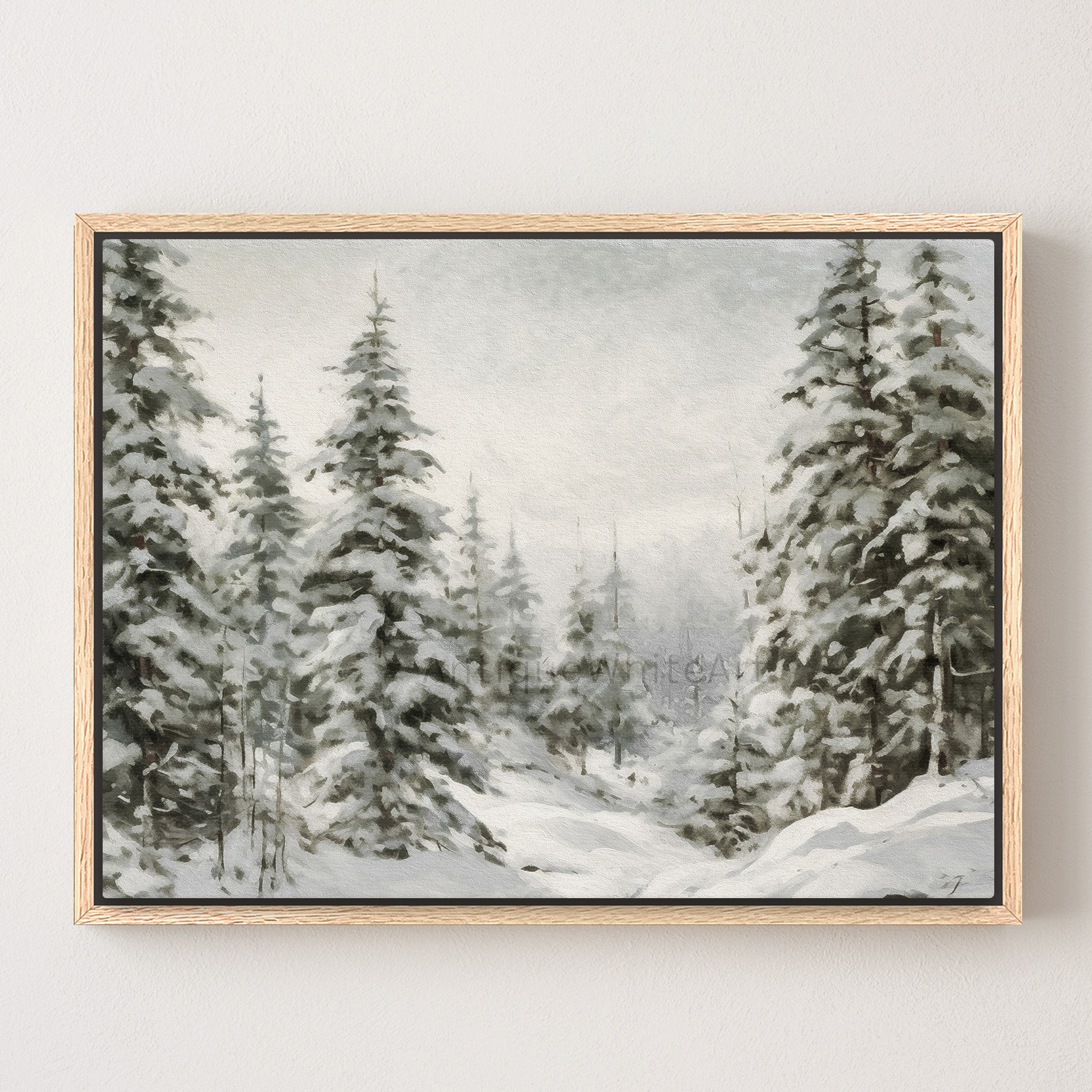 Snowy Forest Painting