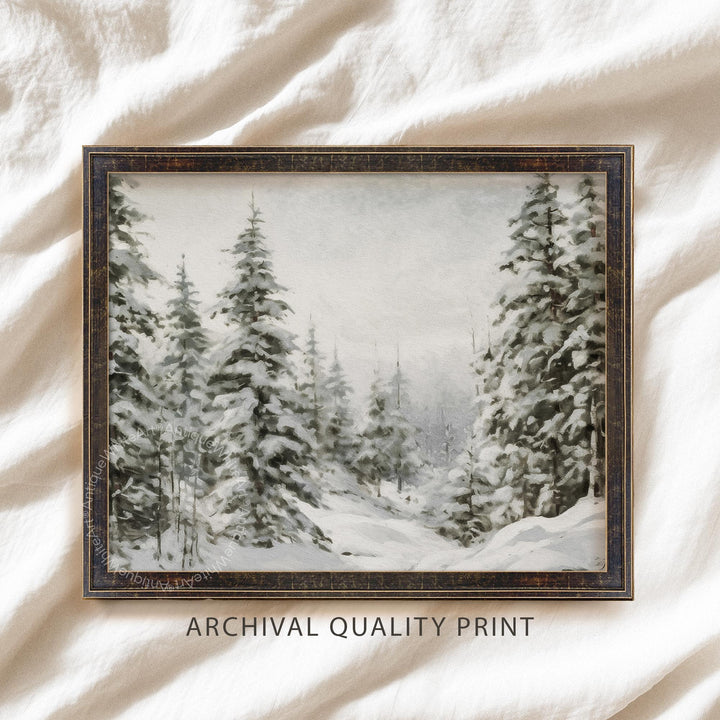 Snowy Pine Forest Print