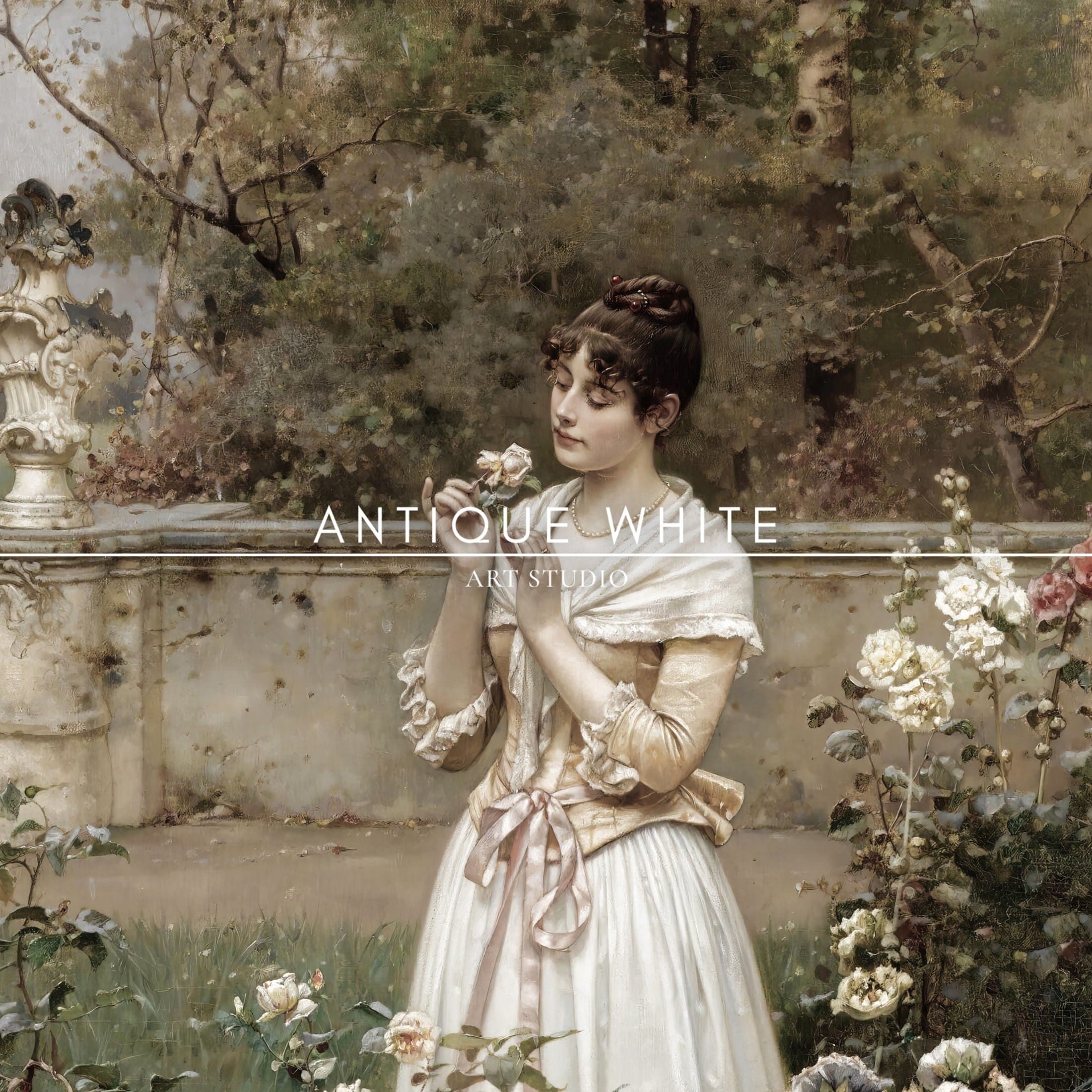 Lady in a Rose Garden
