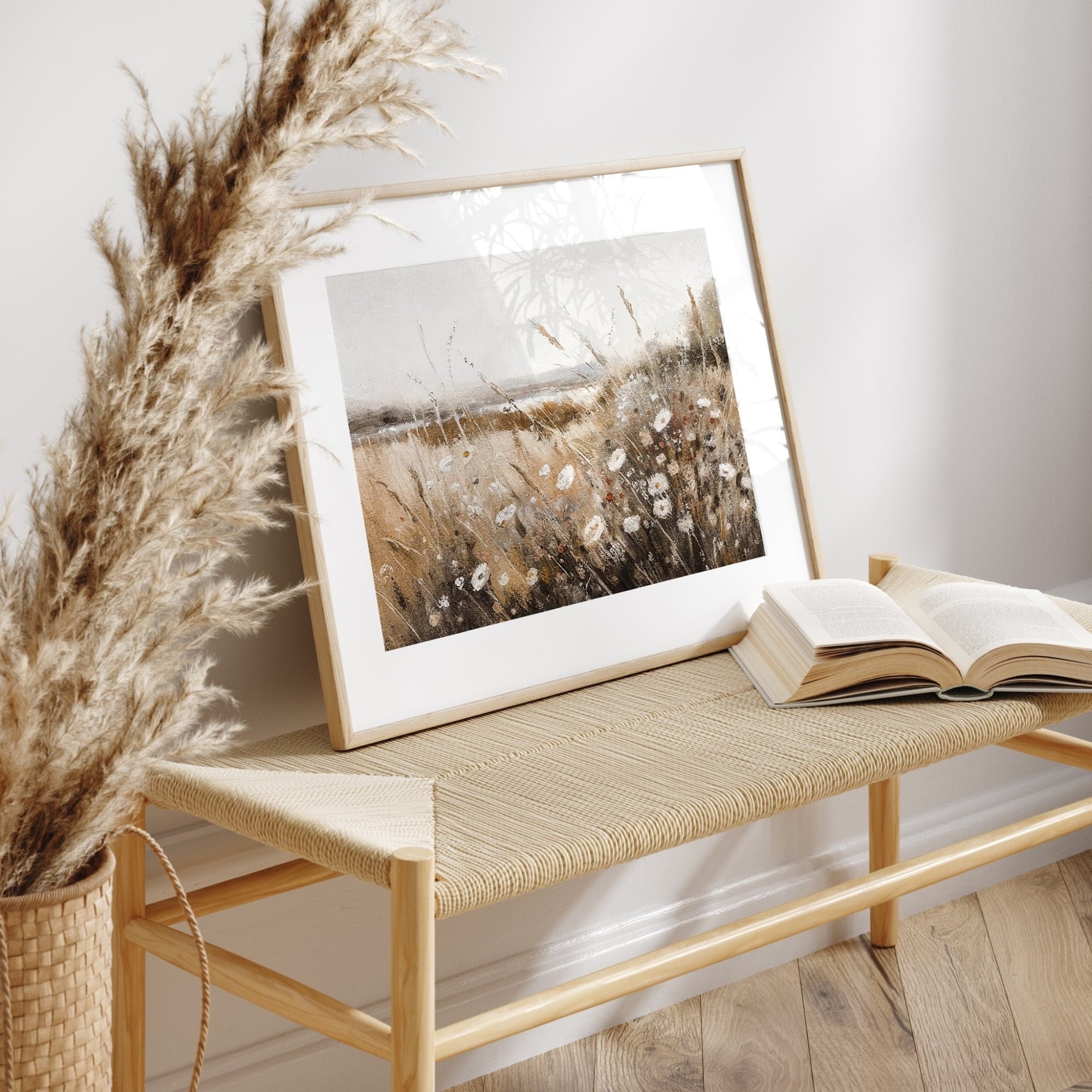 Beige Wildflower Field