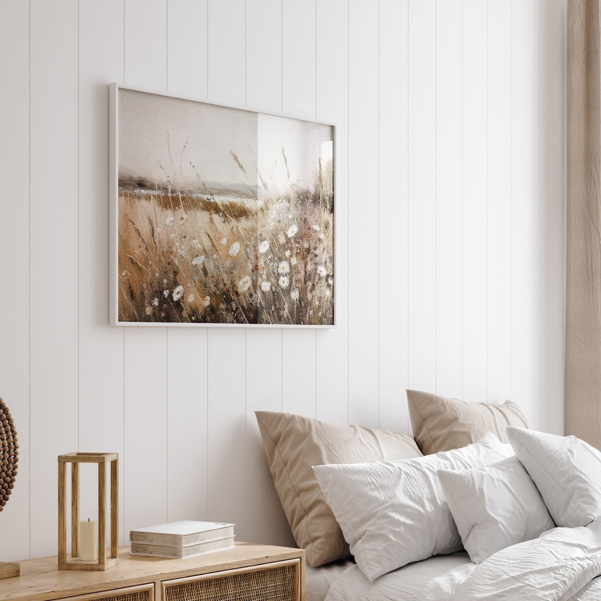 Beige Wildflower Field