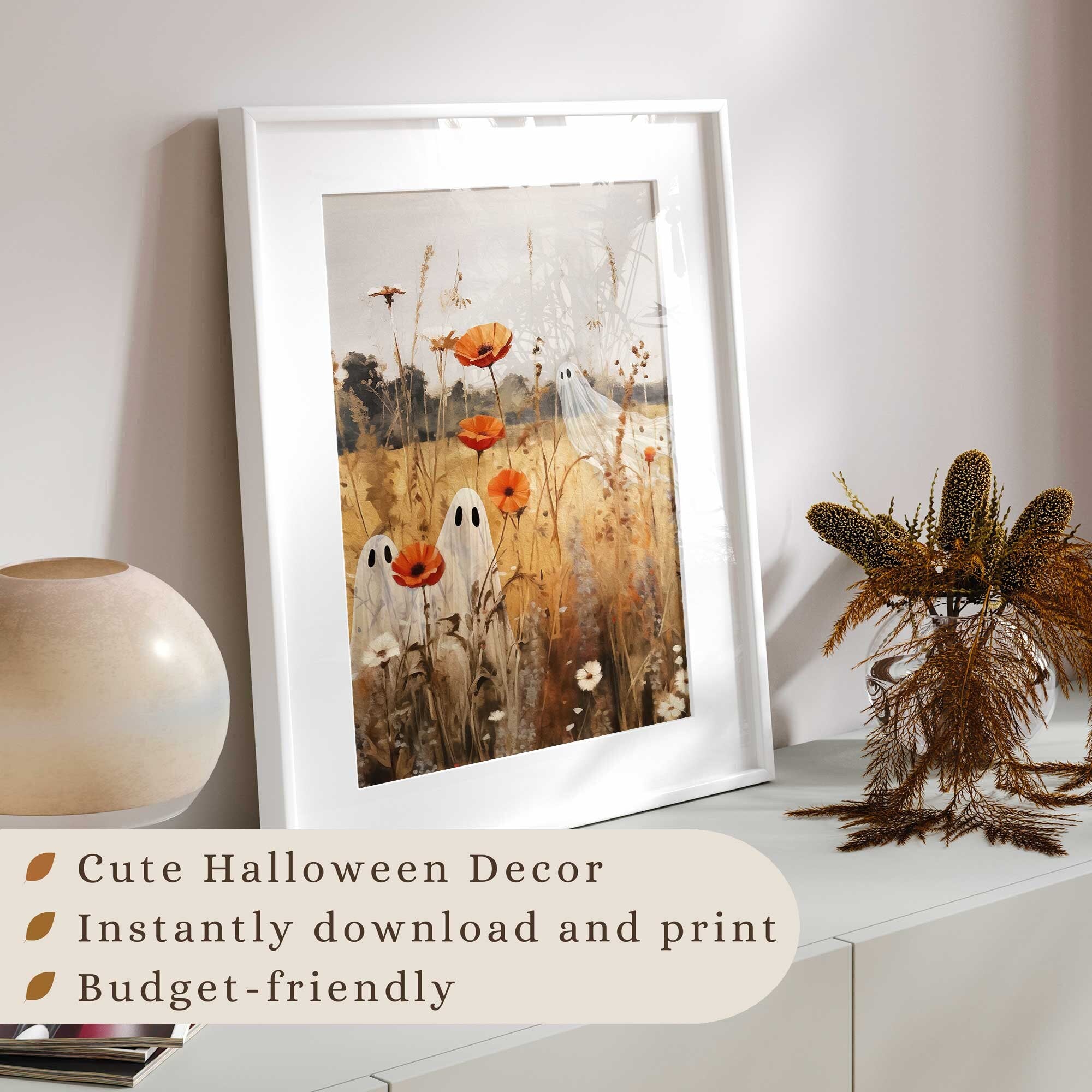 Whimsical Ghost in Wildflowers