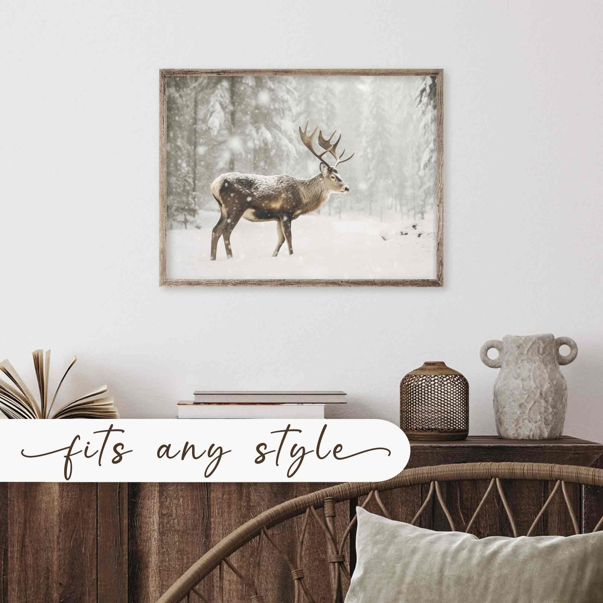 Reindeer in Snowy Forest