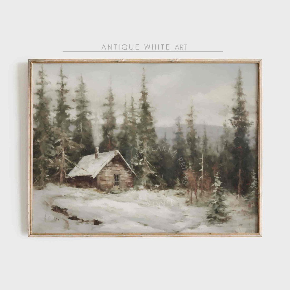 Log Cabin in Snow