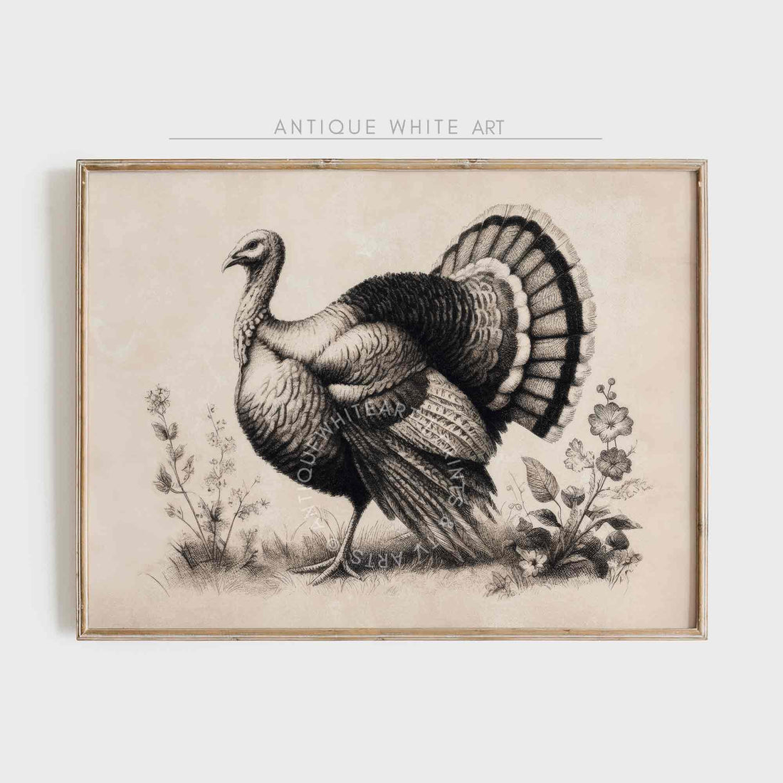 Thanksgiving Wall Art Turkey Painting Farmhouse Print Autumn Downloadable W97