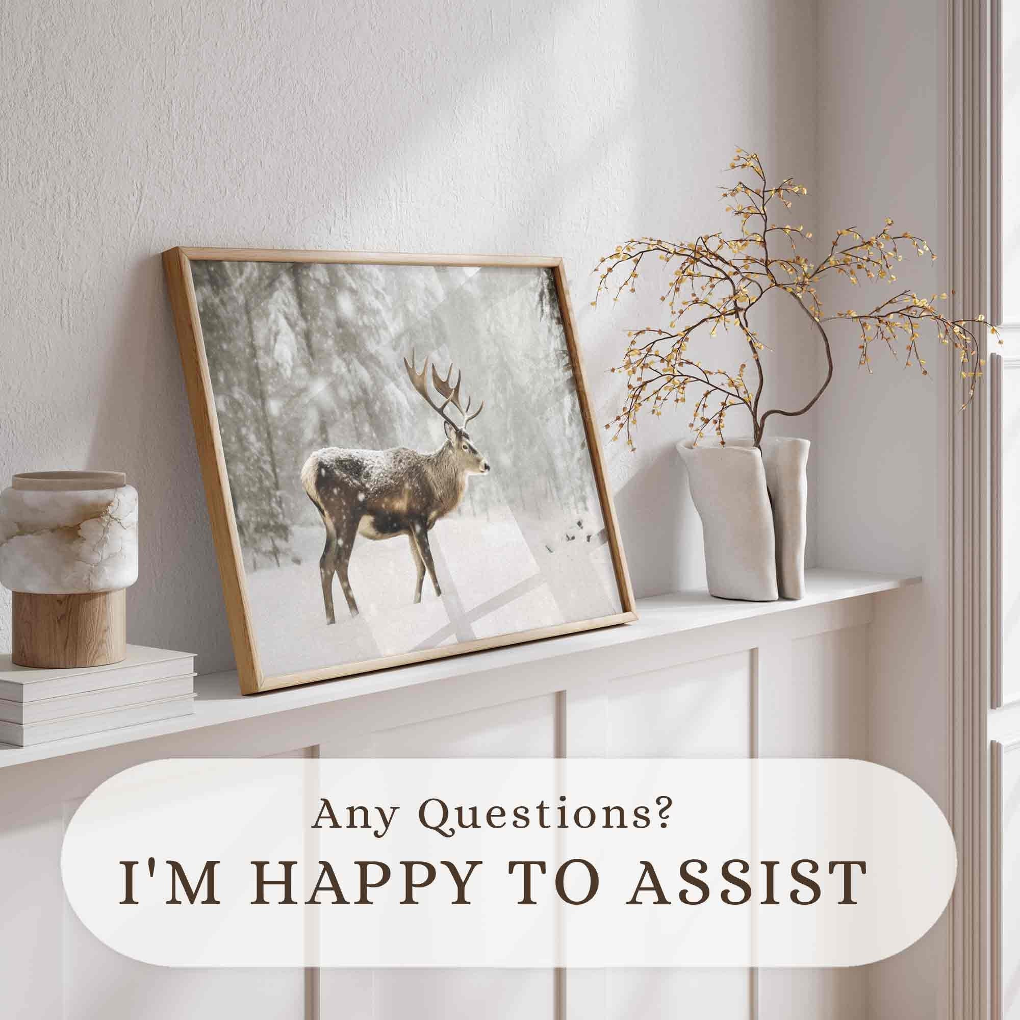 Reindeer in Snowy Forest