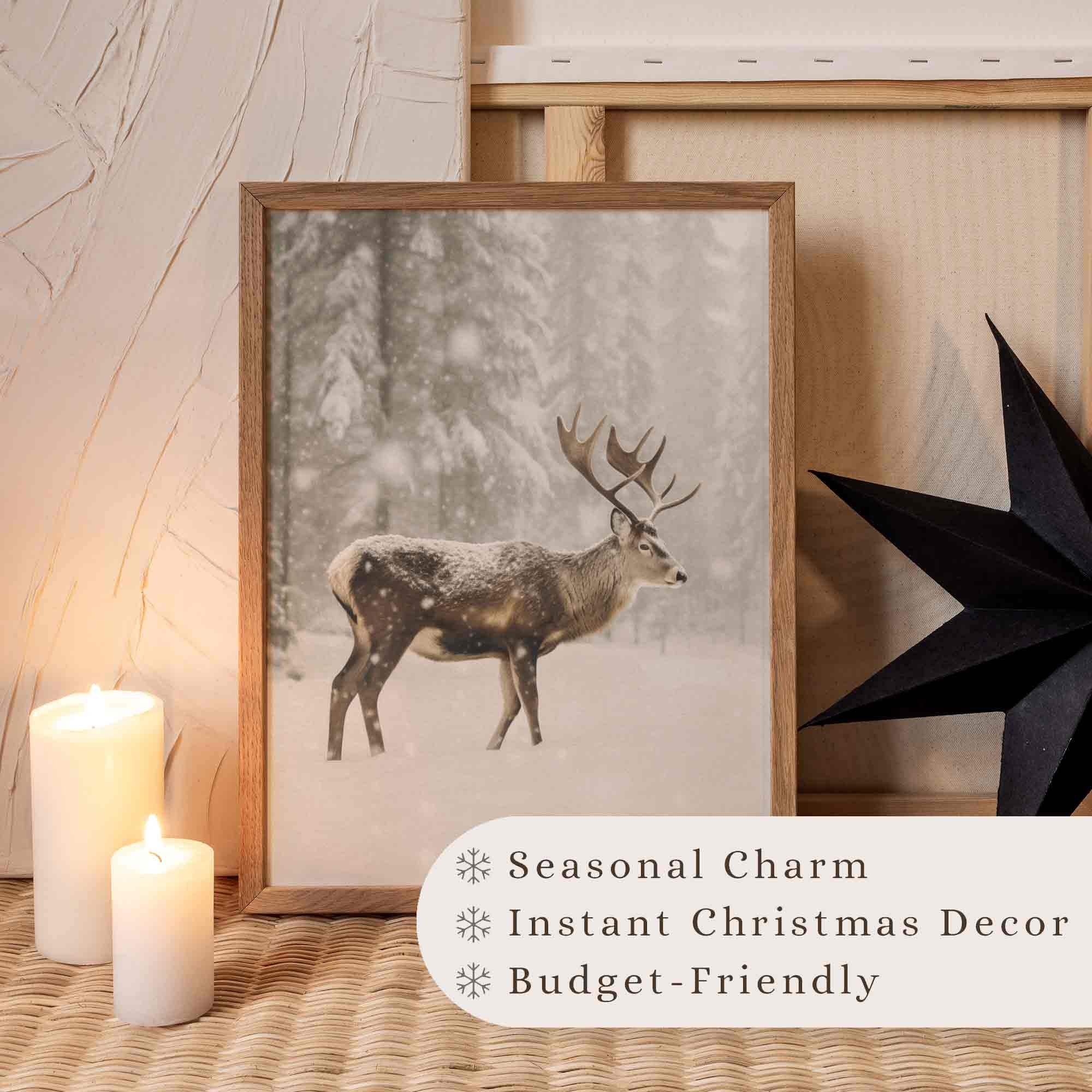 Deer in Winter Forest