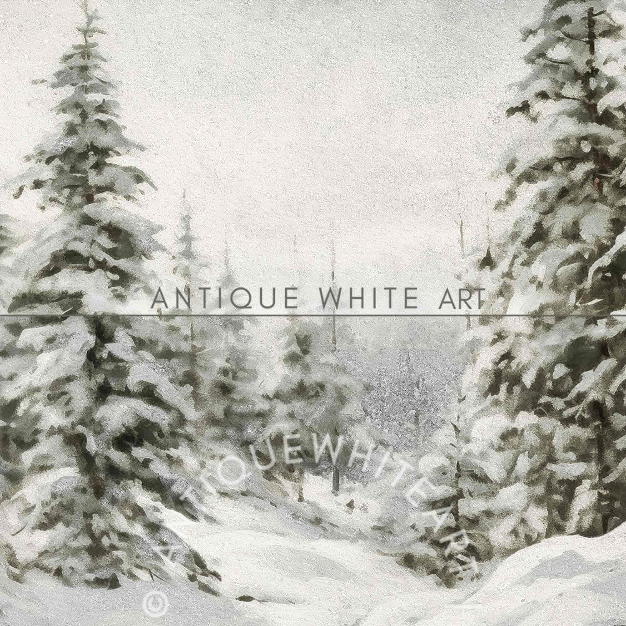 Snowy Forest Painting