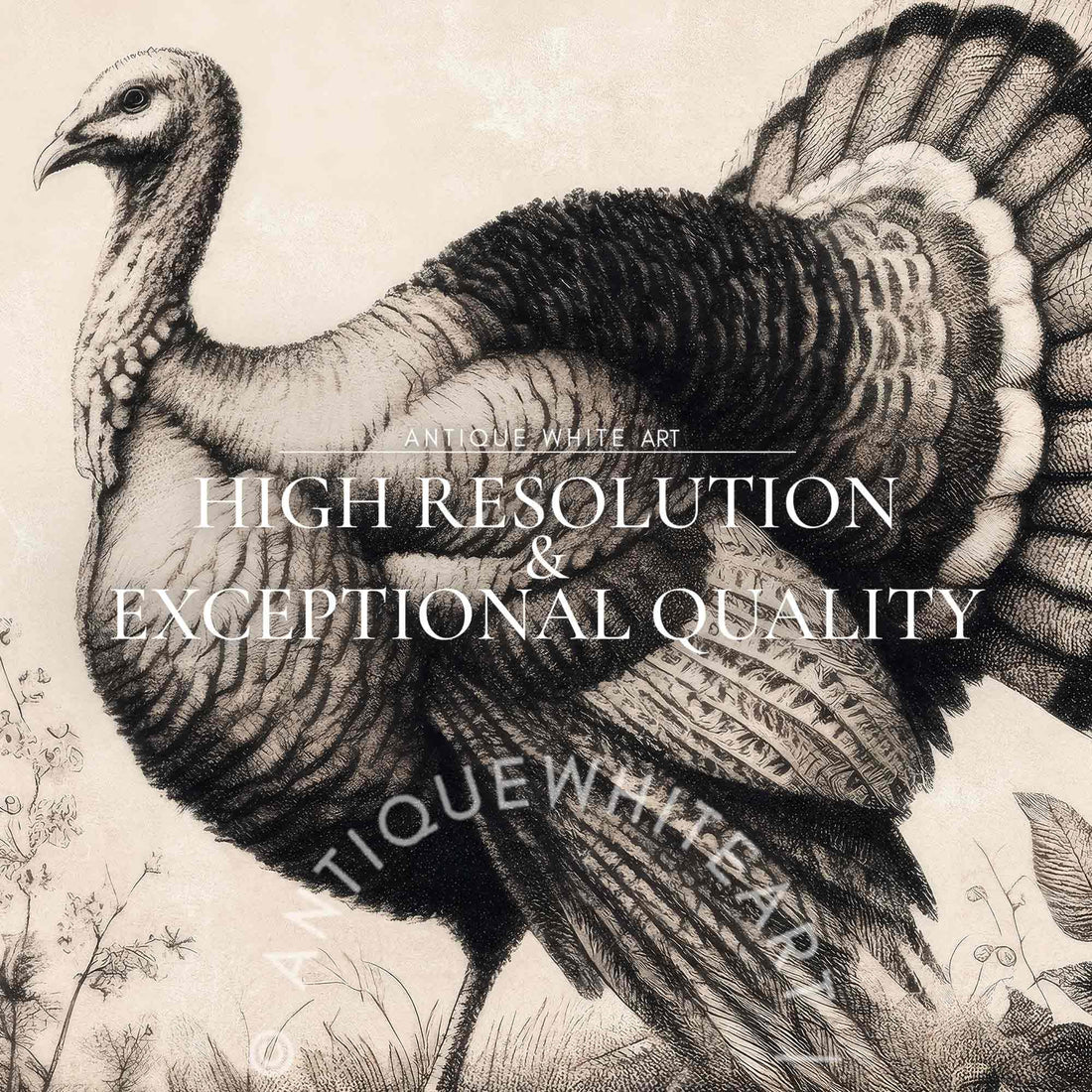 Thanksgiving Wall Art Turkey Painting Farmhouse Print Autumn Downloadable W97