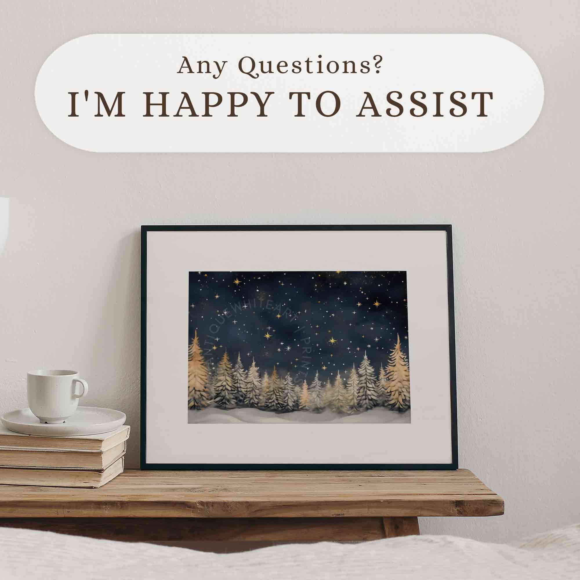 Winter Wall Art Snowy Print Holiday Rustic Farmhouse Decor Neutral Painting Fine W104