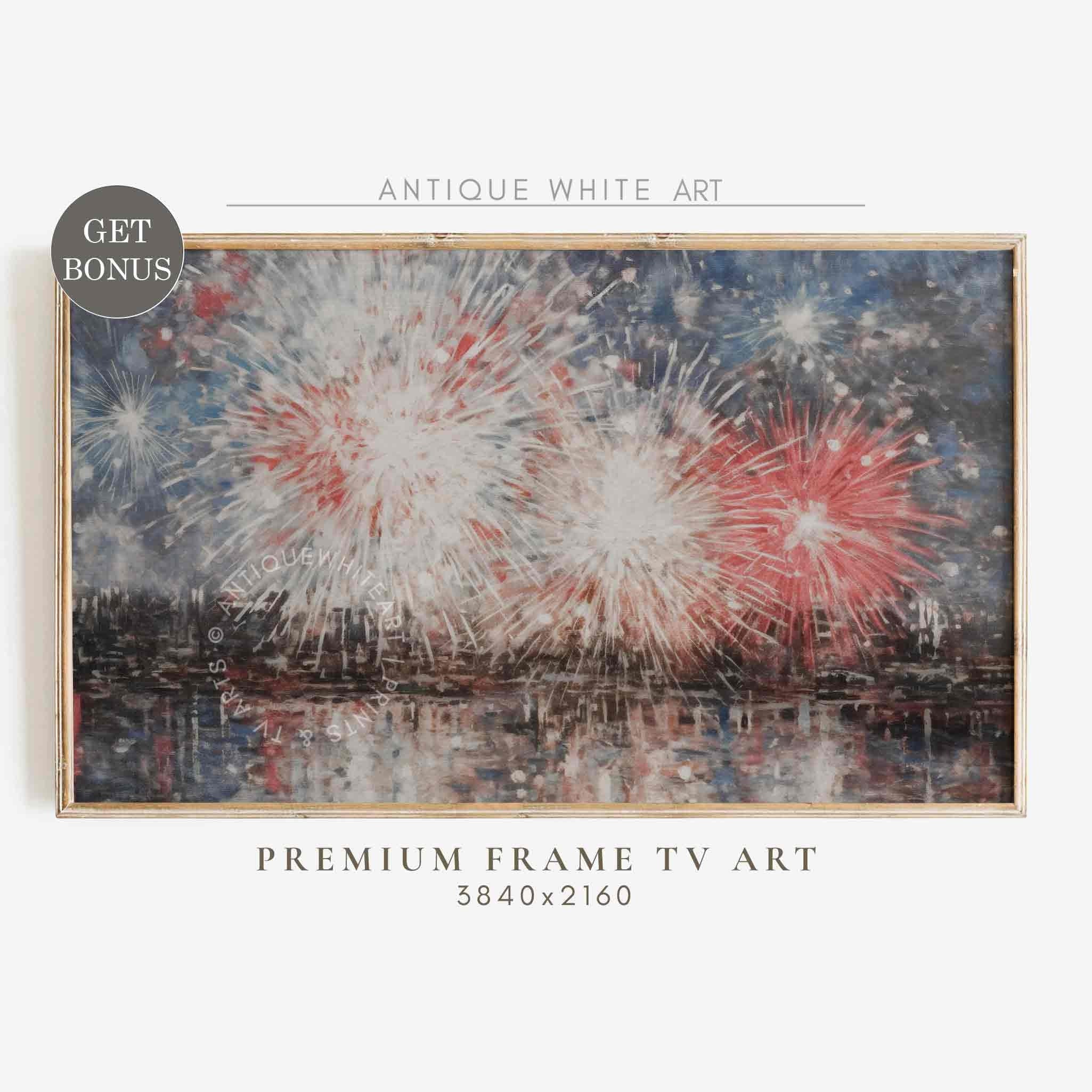 Fireworks Frame TV Art, 4th of July Art, Digital Download | TV430