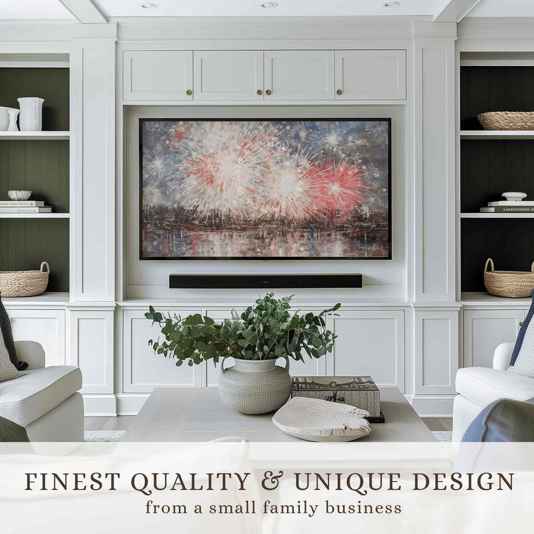 Fireworks Frame TV Art, 4th of July Art, Digital Download | TV430