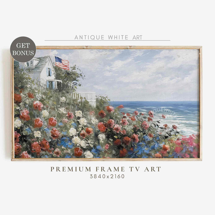 4th of July Garden Frame TV Art, Digital Download | TV435