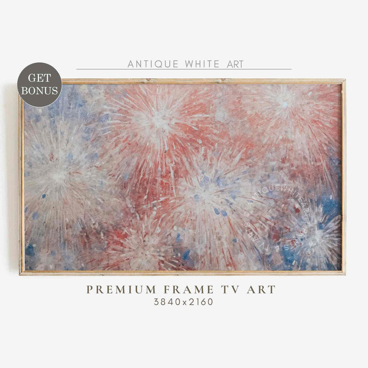 Patriotic Night Sky Frame TV Art, 4th of July Art, Digital Download | TV439