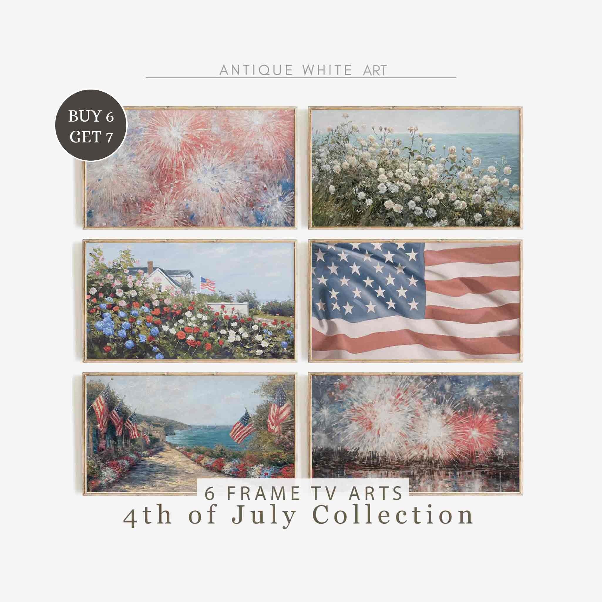 4th of July Set of 6 Images Frame TV Art | TS52