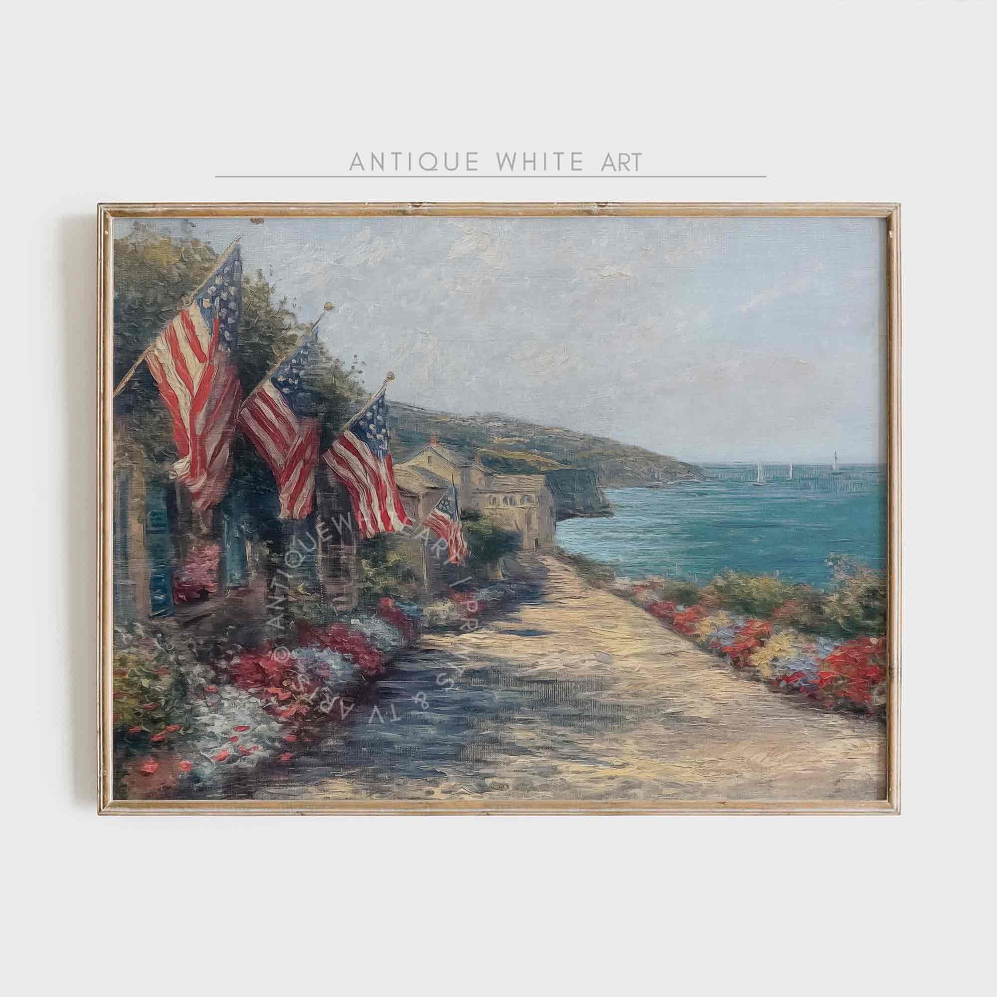American Flags by the Seaside