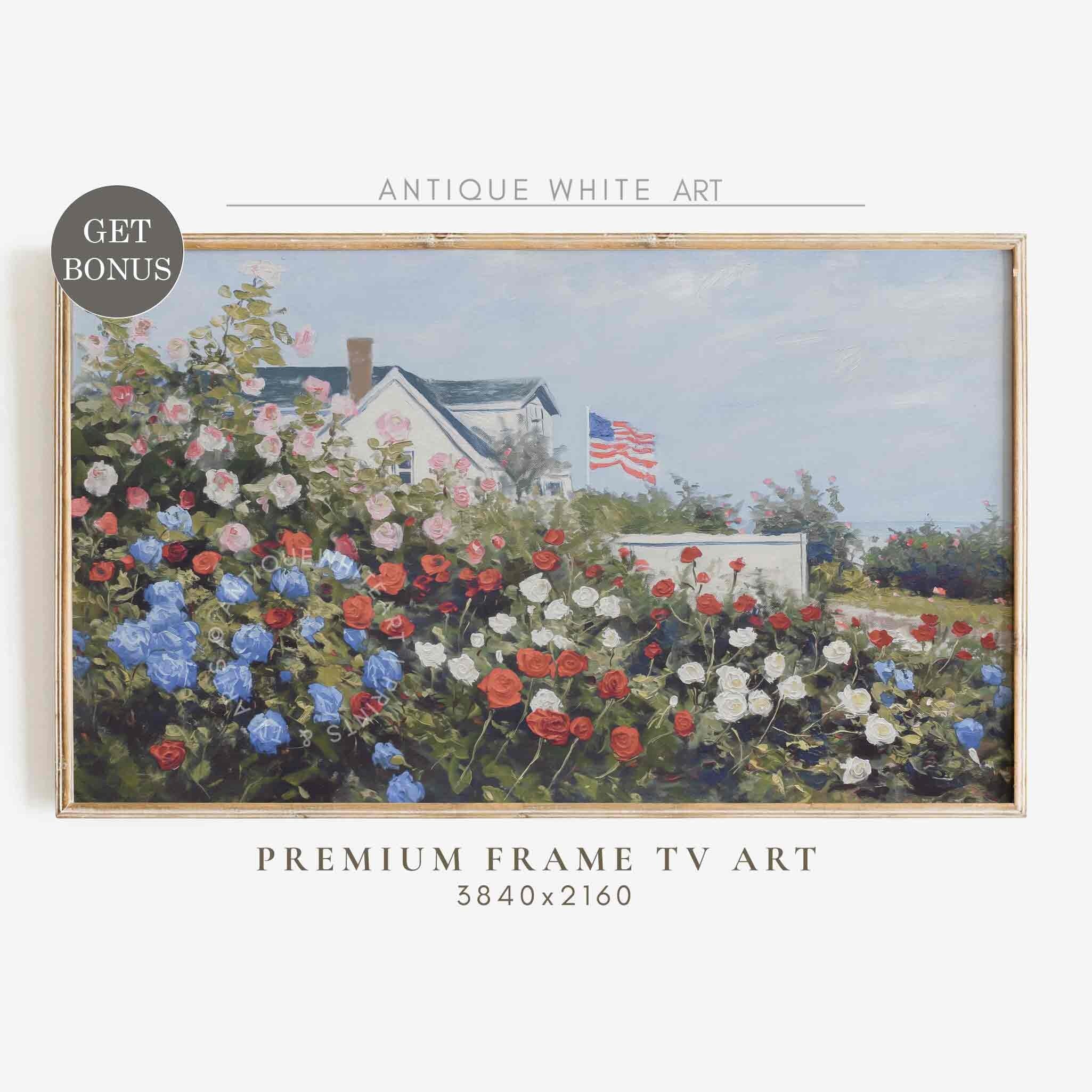 American Flag Frame TV Art, 4th of July Art, Digital Download | TV432