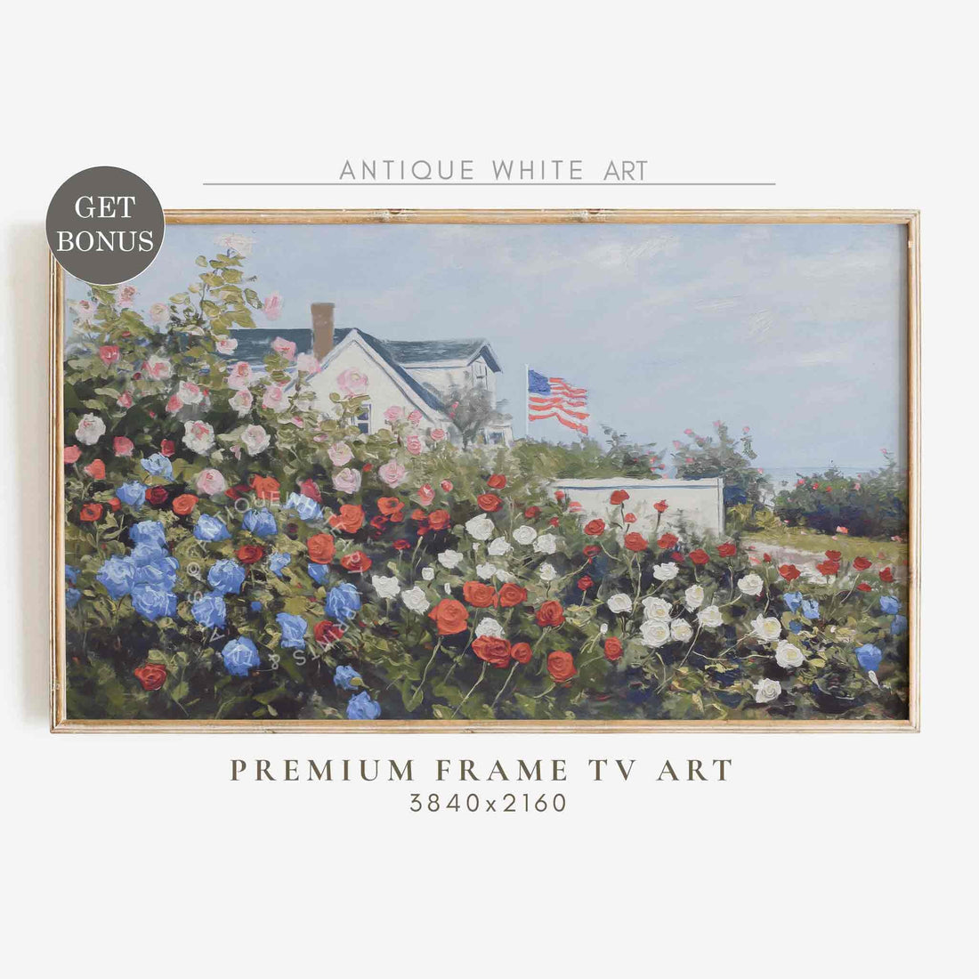 American Flag Frame TV Art, 4th of July Art, Digital Download | TV432