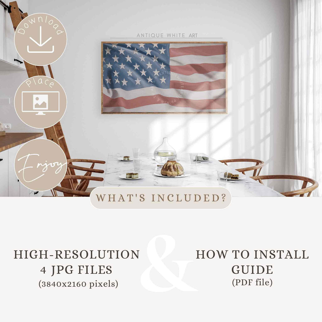 4th of July Set of 6 Images Frame TV Art | TS52