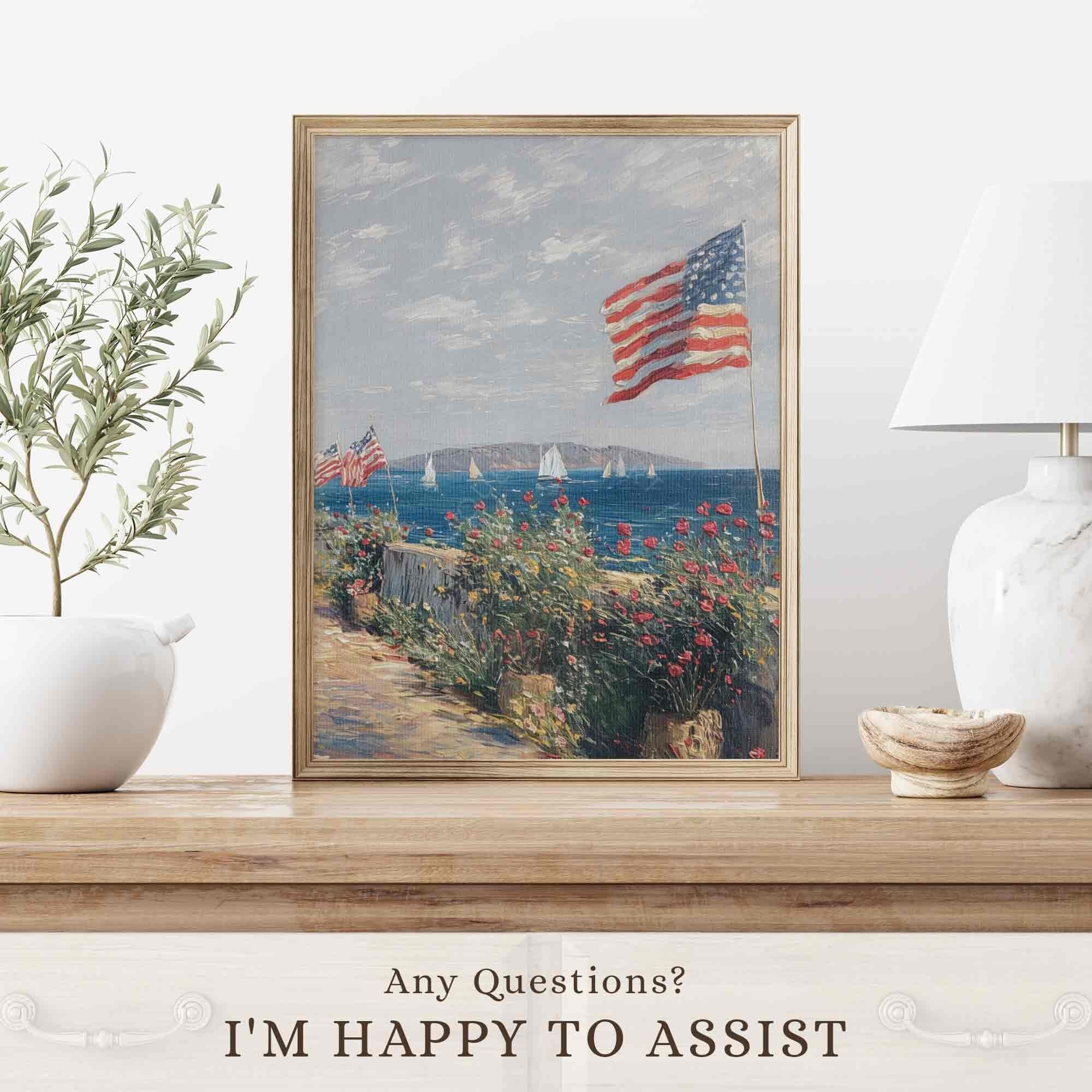 American Flag by the Seaside