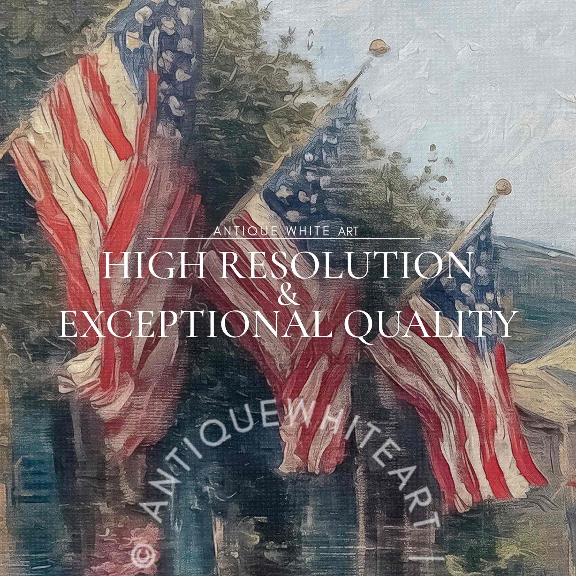 American Flags by the Seaside