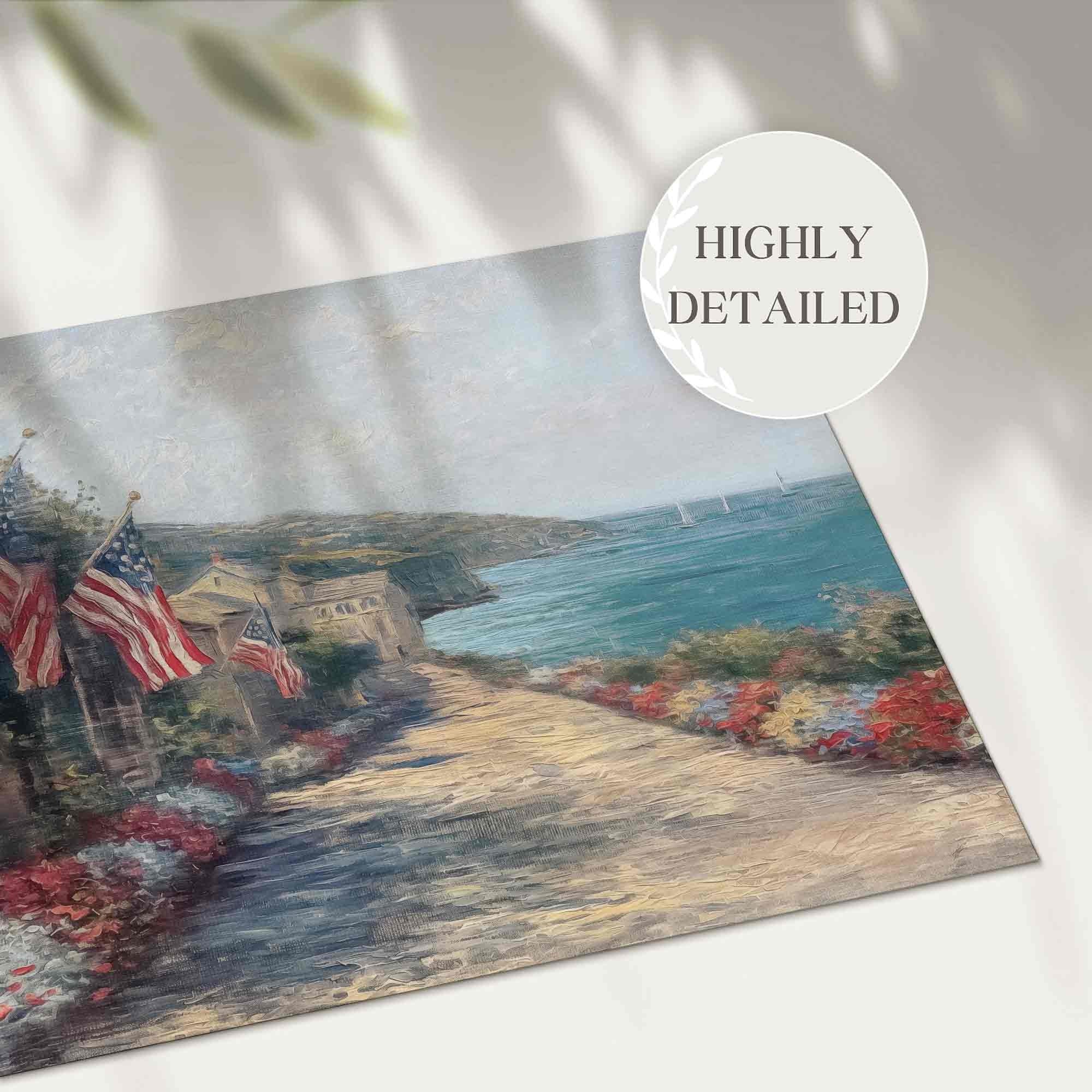 American Flags by the Seaside